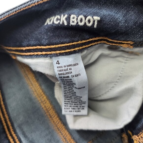 American Eagle Jeans Womens 4 30x29 Kick Boot Stretch Dark Wash Flare - Picture 4 of 13